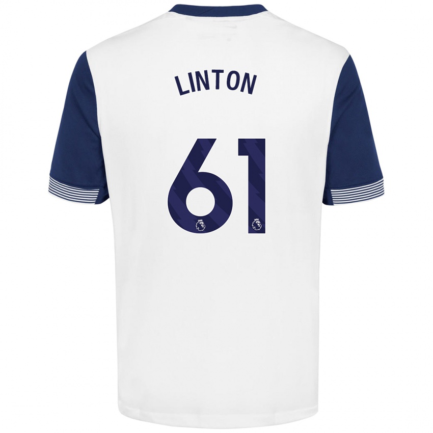 Niño Camiseta Jahziah Linton #61 Blanco Azul 1ª Equipación 2024/25 La Camisa Perú