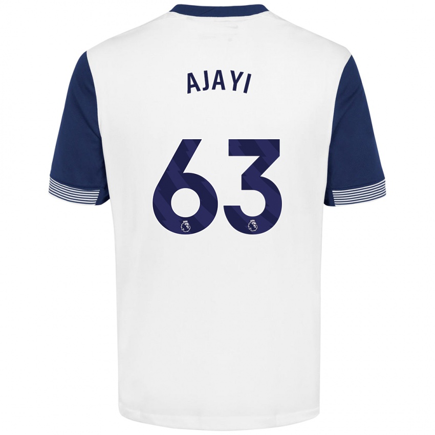 Niño Camiseta Damola Ajayi #63 Blanco Azul 1ª Equipación 2024/25 La Camisa Perú