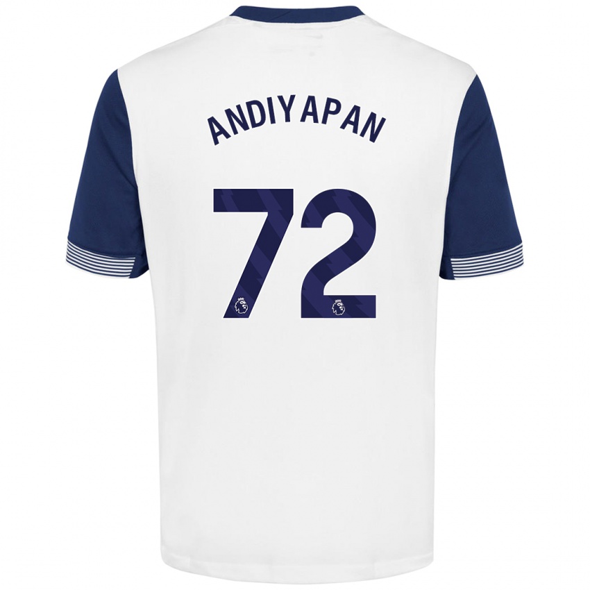 Niño Camiseta William Andiyapan #72 Blanco Azul 1ª Equipación 2024/25 La Camisa Perú