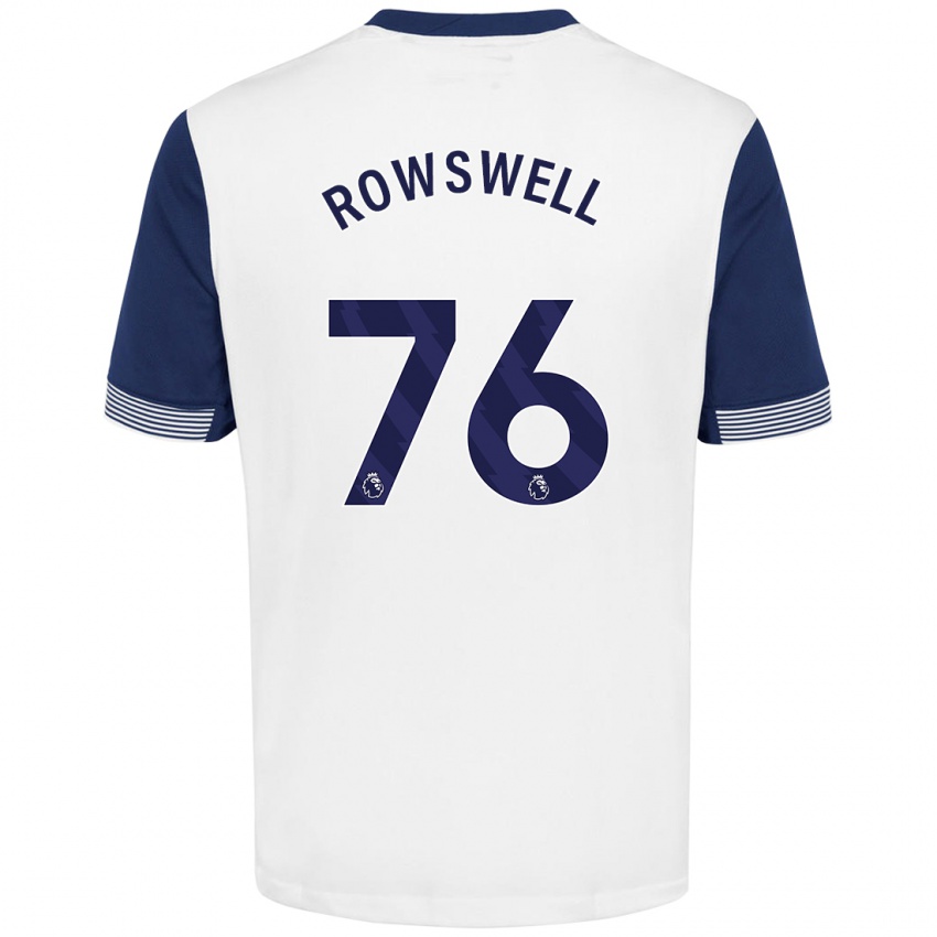 Niño Camiseta James Rowswell #76 Blanco Azul 1ª Equipación 2024/25 La Camisa Perú