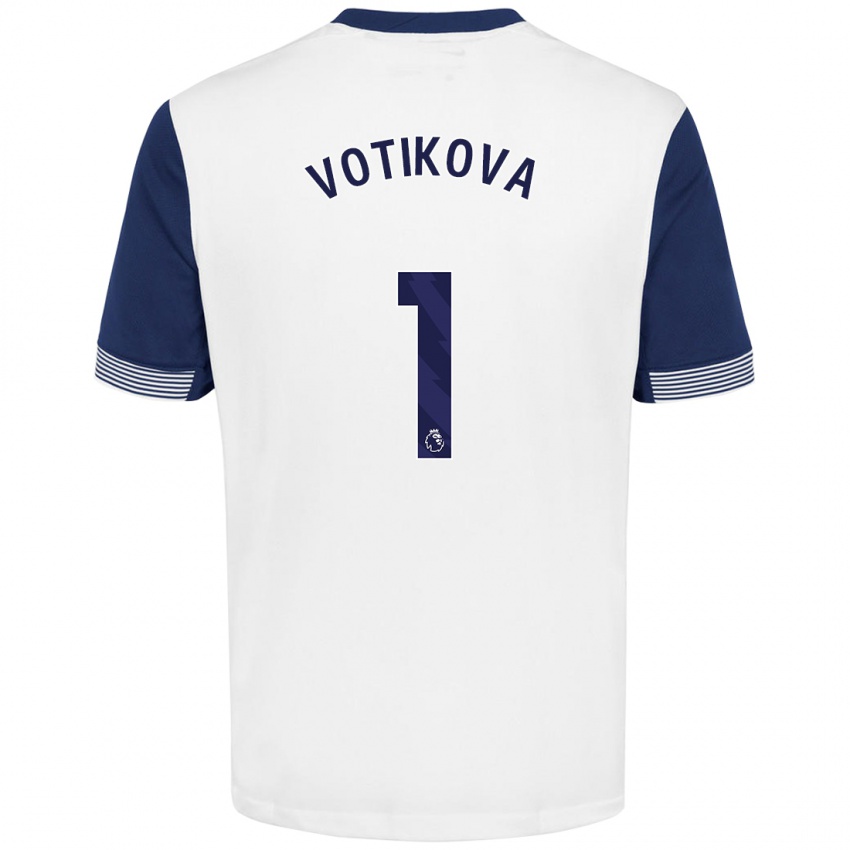 Niño Camiseta Barbora Votíková #1 Blanco Azul 1ª Equipación 2024/25 La Camisa Perú