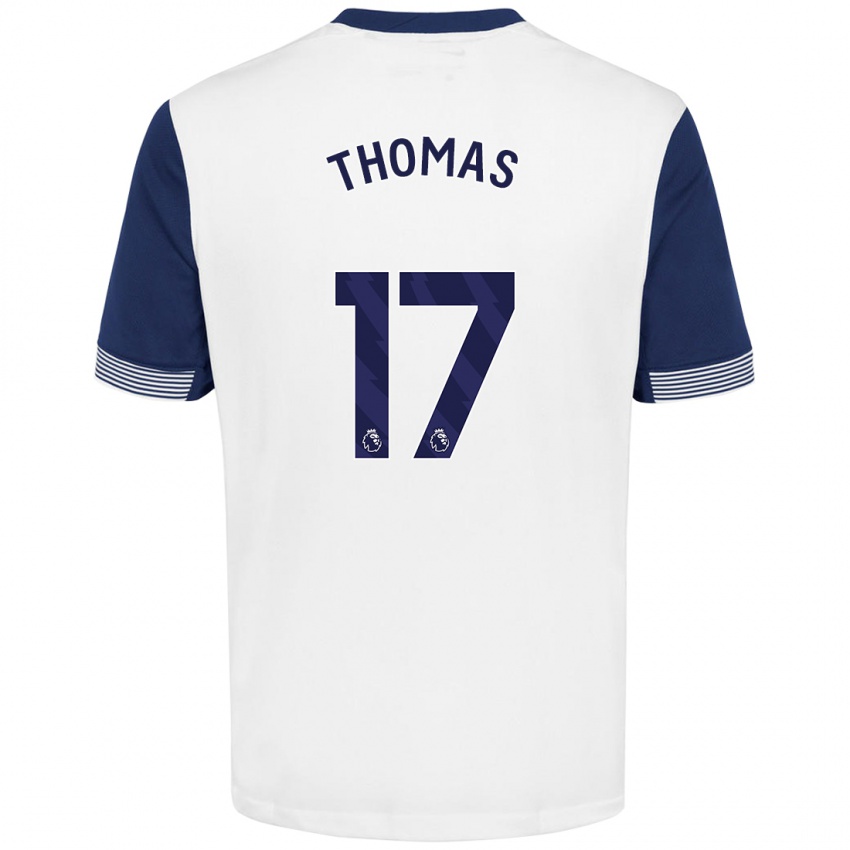 Niño Camiseta Martha Thomas #17 Blanco Azul 1ª Equipación 2024/25 La Camisa Perú