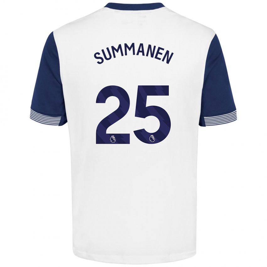 Niño Camiseta Eveliina Summanen #25 Blanco Azul 1ª Equipación 2024/25 La Camisa Perú