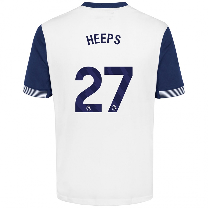 Niño Camiseta Eleanor Heeps #27 Blanco Azul 1ª Equipación 2024/25 La Camisa Perú