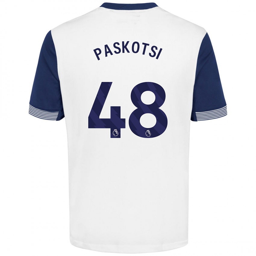 Niño Camiseta Maksim Paskotsi #48 Blanco Azul 1ª Equipación 2024/25 La Camisa Perú