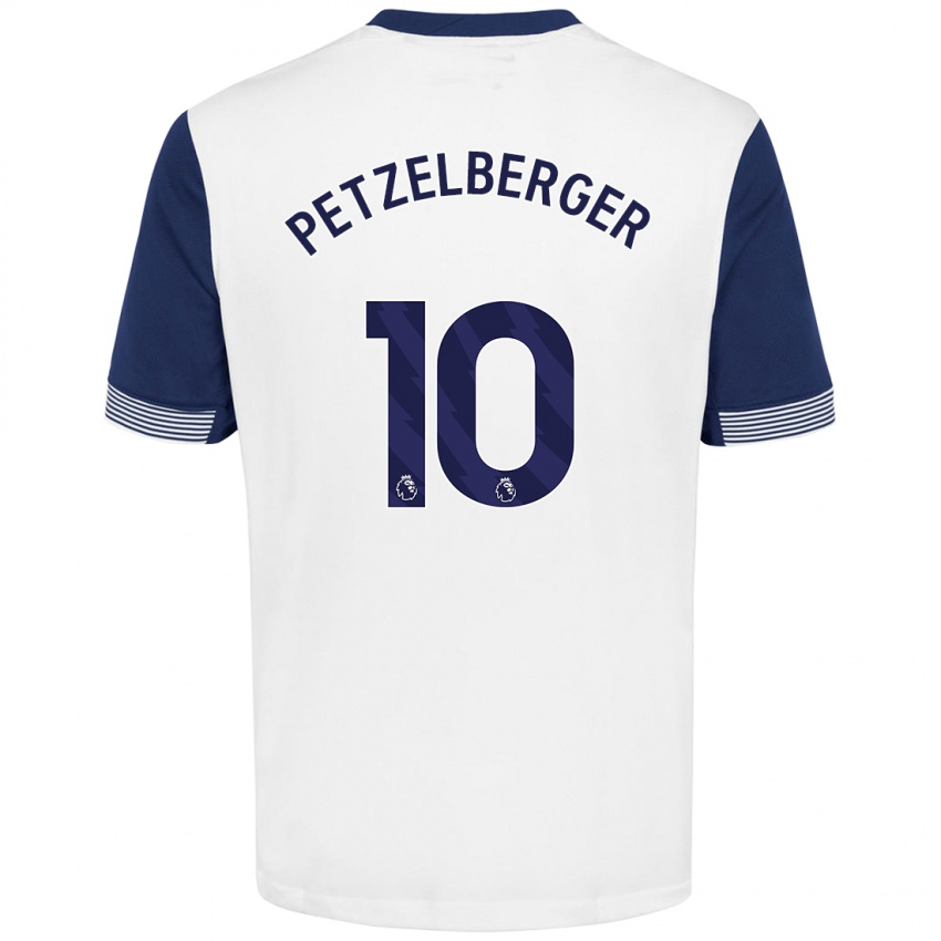 Niño Camiseta Ramona Petzelberger #10 Blanco Azul 1ª Equipación 2024/25 La Camisa Perú