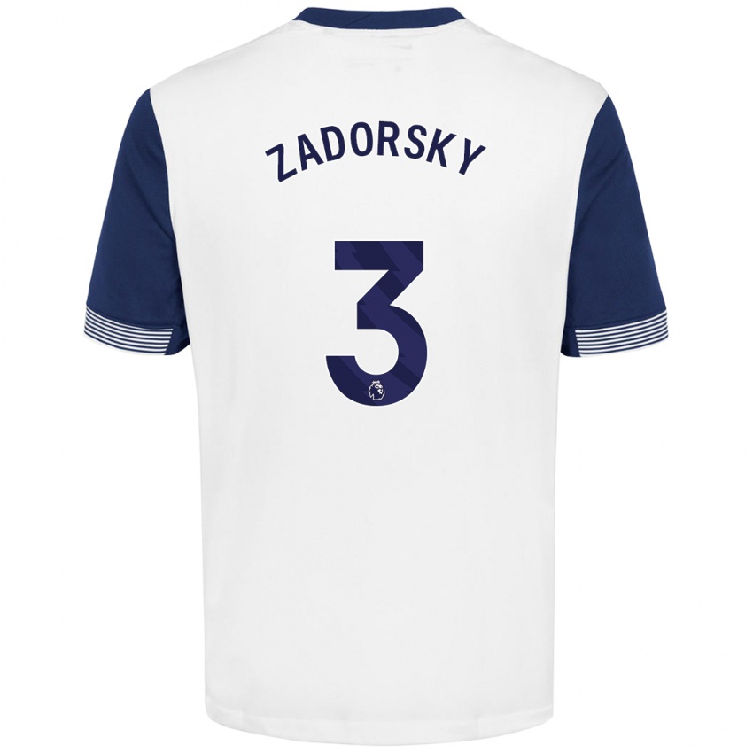 Niño Camiseta Shelina Zadorsky #3 Blanco Azul 1ª Equipación 2024/25 La Camisa Perú