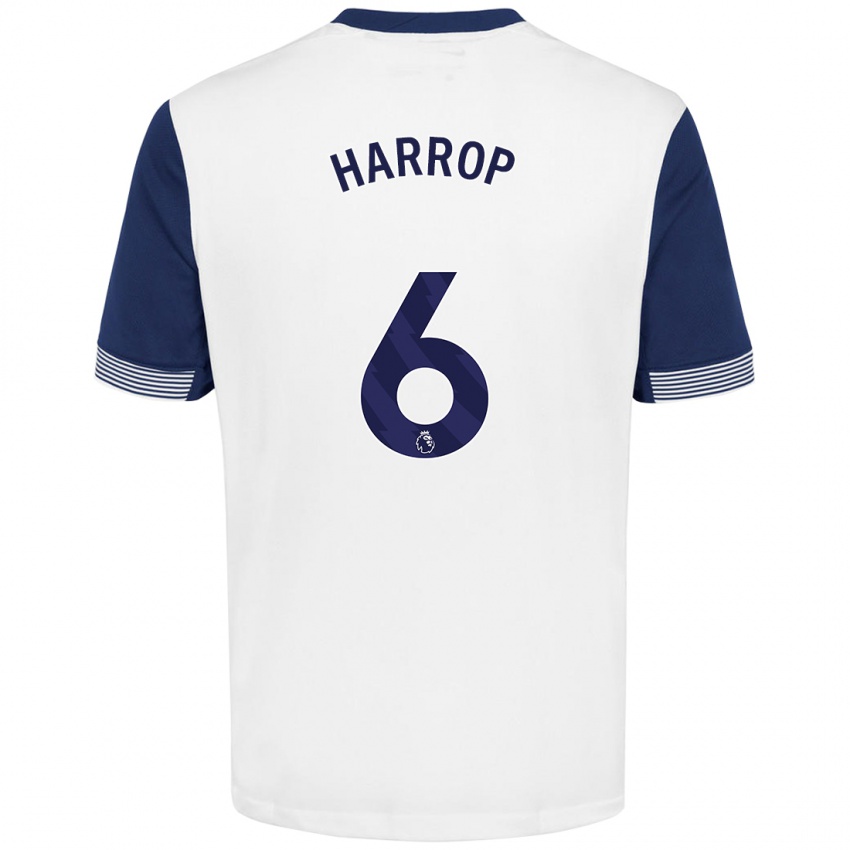 Niño Camiseta Kerys Harrop #6 Blanco Azul 1ª Equipación 2024/25 La Camisa Perú