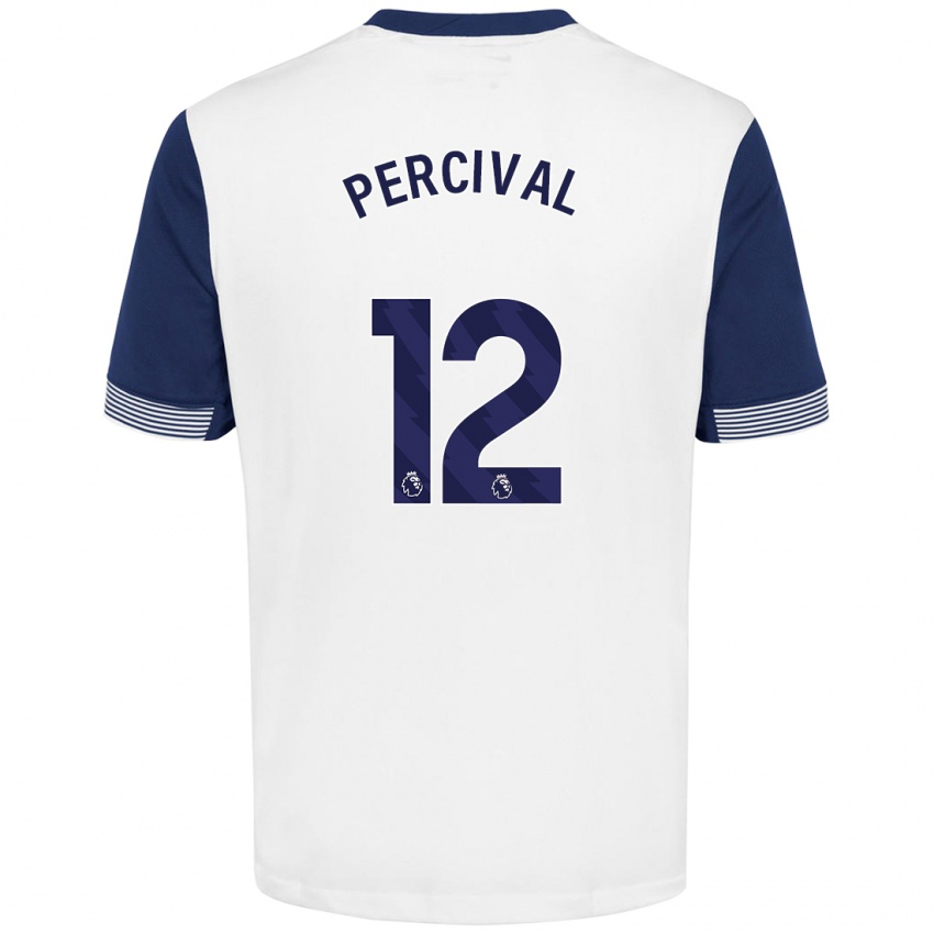 Niño Camiseta Ria Percival #12 Blanco Azul 1ª Equipación 2024/25 La Camisa Perú