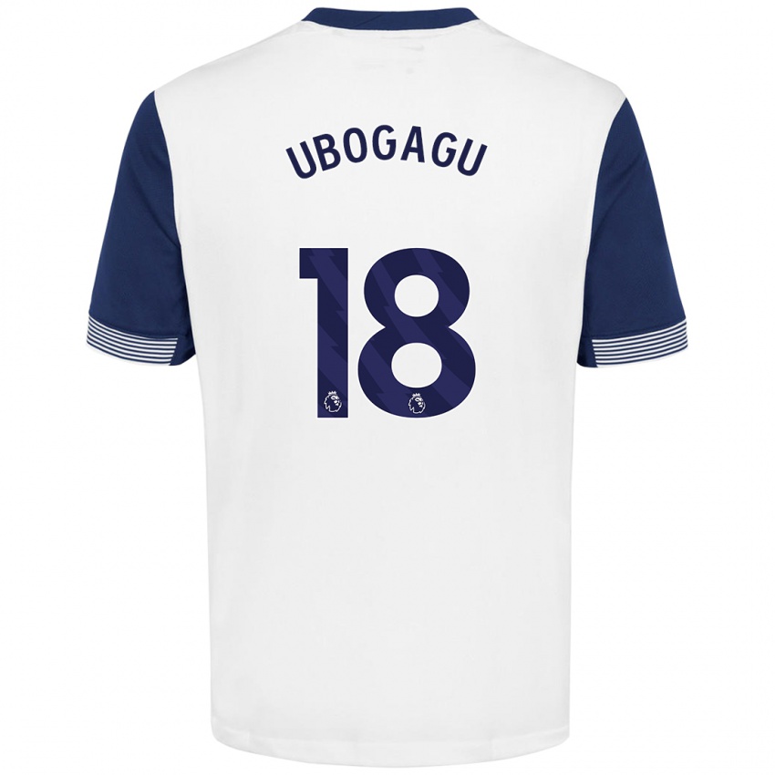 Niño Camiseta Chioma Ubogagu #18 Blanco Azul 1ª Equipación 2024/25 La Camisa Perú