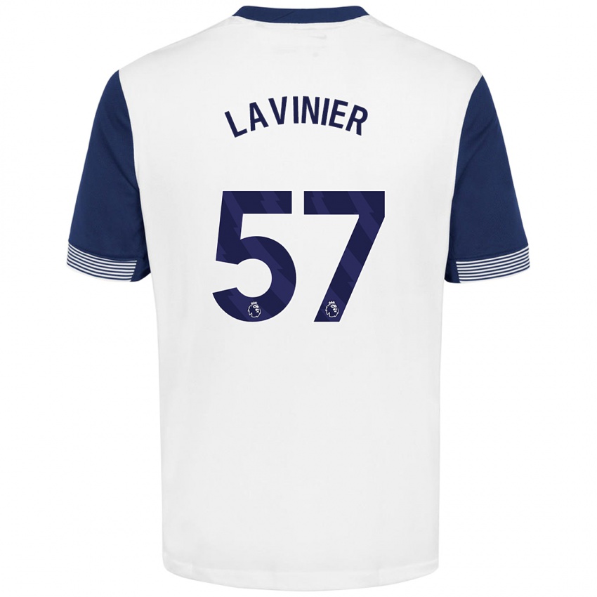 Niño Camiseta Marcel Lavinier #57 Blanco Azul 1ª Equipación 2024/25 La Camisa Perú