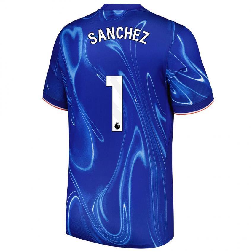 Niño Camiseta Robert Sánchez #1 Azul Blanco 1ª Equipación 2024/25 La Camisa Perú