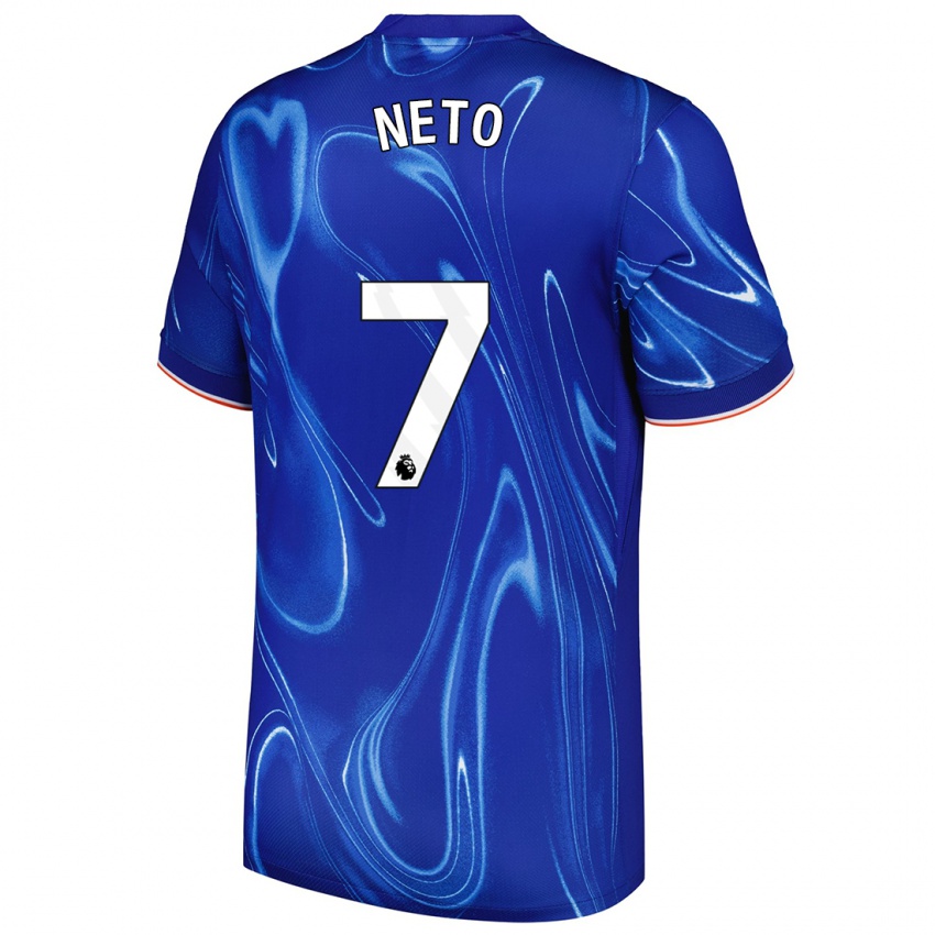 Niño Camiseta Pedro Neto #7 Azul Blanco 1ª Equipación 2024/25 La Camisa Perú