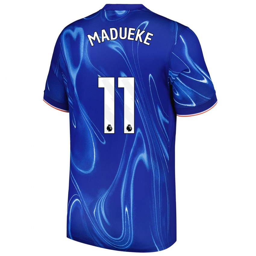 Niño Camiseta Noni Madueke #11 Azul Blanco 1ª Equipación 2024/25 La Camisa Perú