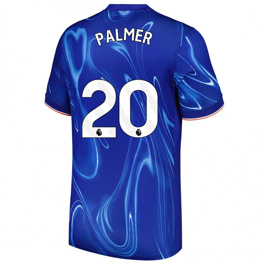 Niño Camiseta Cole Palmer #20 Azul Blanco 1ª Equipación 2024/25 La Camisa Perú