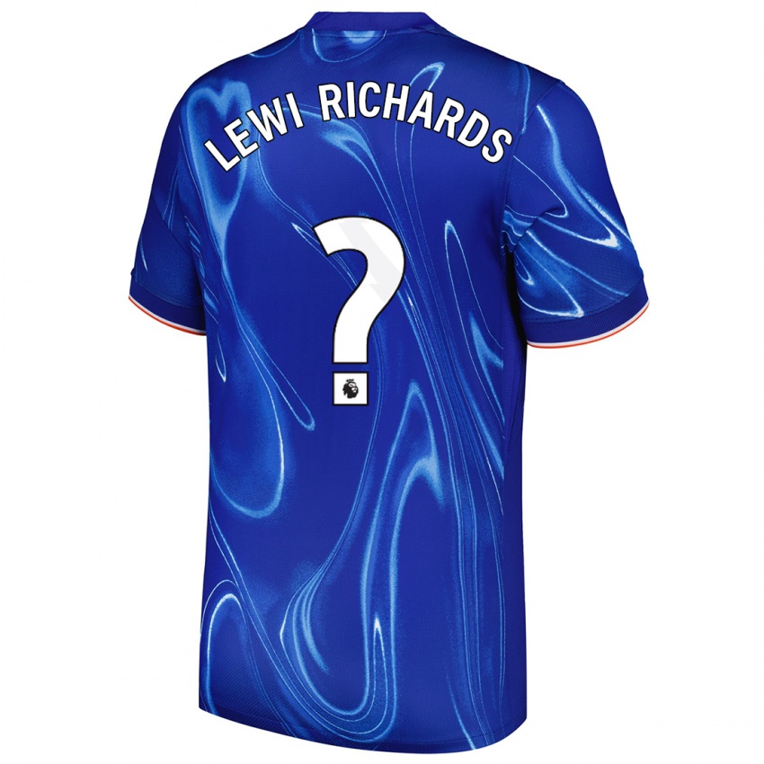 Niño Camiseta Lewi Richards #0 Azul Blanco 1ª Equipación 2024/25 La Camisa Perú