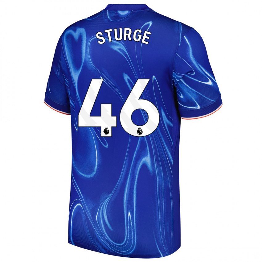 Niño Camiseta Zak Sturge #46 Azul Blanco 1ª Equipación 2024/25 La Camisa Perú