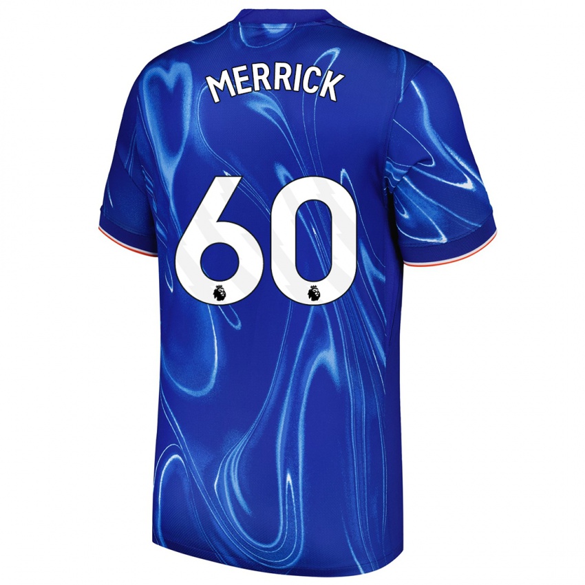 Niño Camiseta Max Merrick #60 Azul Blanco 1ª Equipación 2024/25 La Camisa Perú