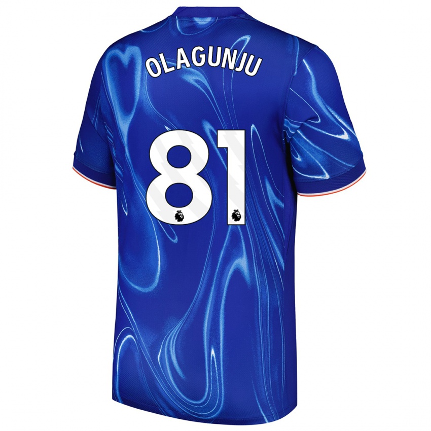 Niño Camiseta Saheed Olagunju #81 Azul Blanco 1ª Equipación 2024/25 La Camisa Perú