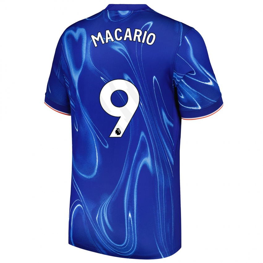 Niño Camiseta Catarina Macario #9 Azul Blanco 1ª Equipación 2024/25 La Camisa Perú