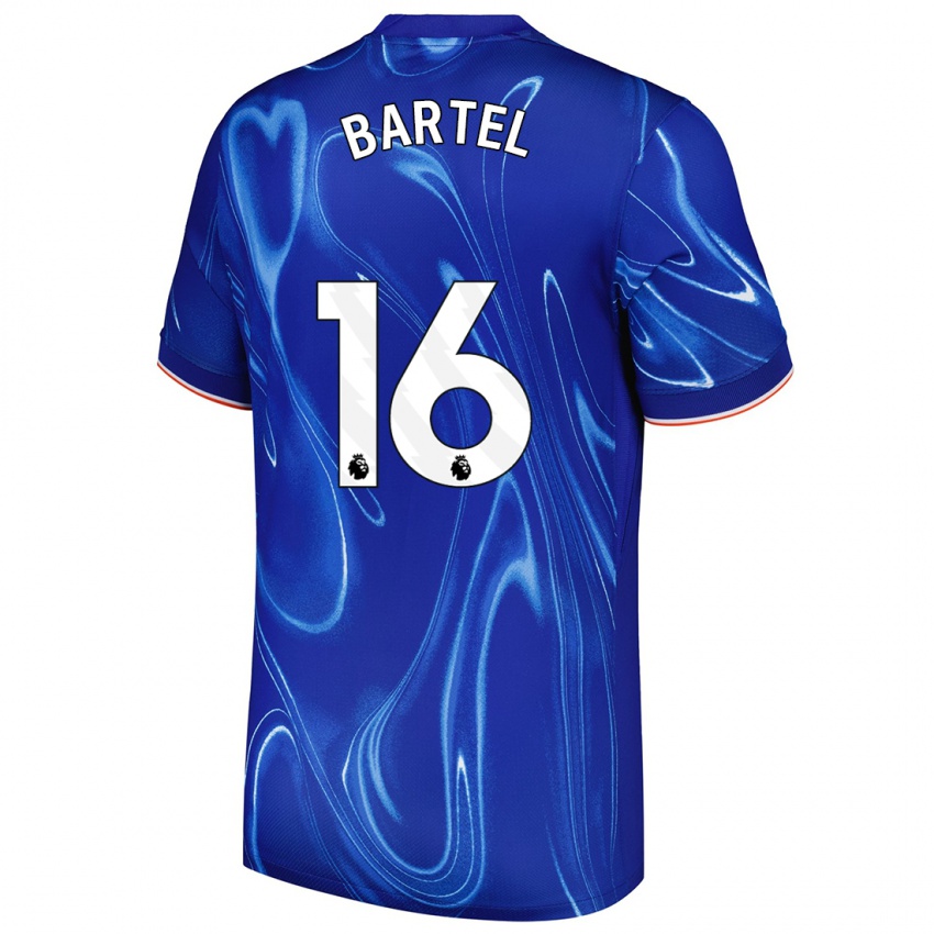 Niño Camiseta Júlia Bartel #16 Azul Blanco 1ª Equipación 2024/25 La Camisa Perú