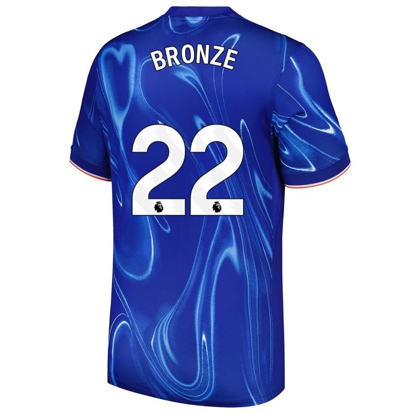 Niño Camiseta Lucy Bronze #22 Azul Blanco 1ª Equipación 2024/25 La Camisa Perú