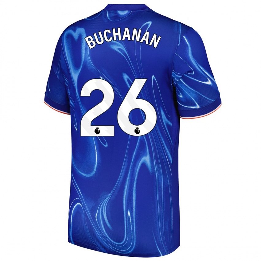 Niño Camiseta Kadeisha Buchanan #26 Azul Blanco 1ª Equipación 2024/25 La Camisa Perú