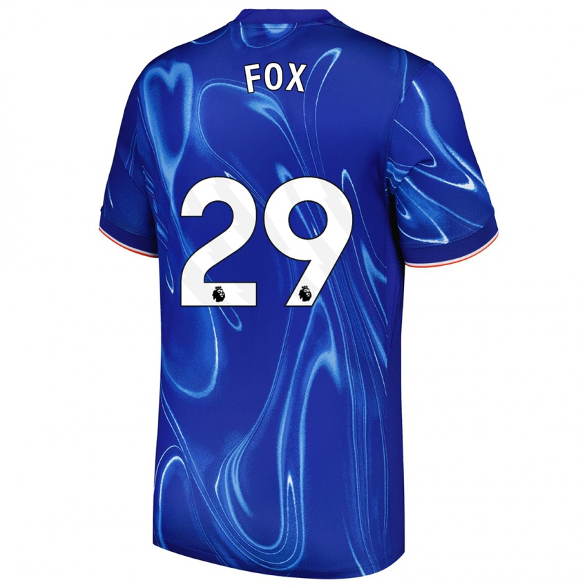 Niño Camiseta Jorja Fox #29 Azul Blanco 1ª Equipación 2024/25 La Camisa Perú