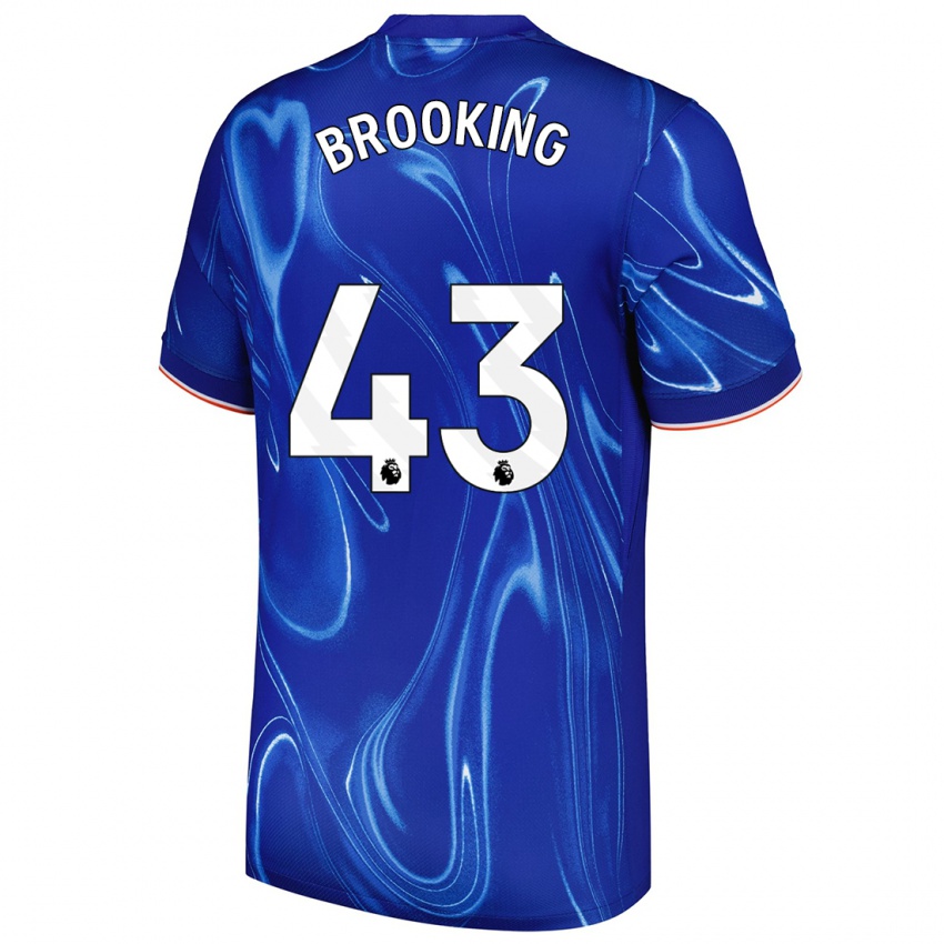 Niño Camiseta Josh Brooking #43 Azul Blanco 1ª Equipación 2024/25 La Camisa Perú