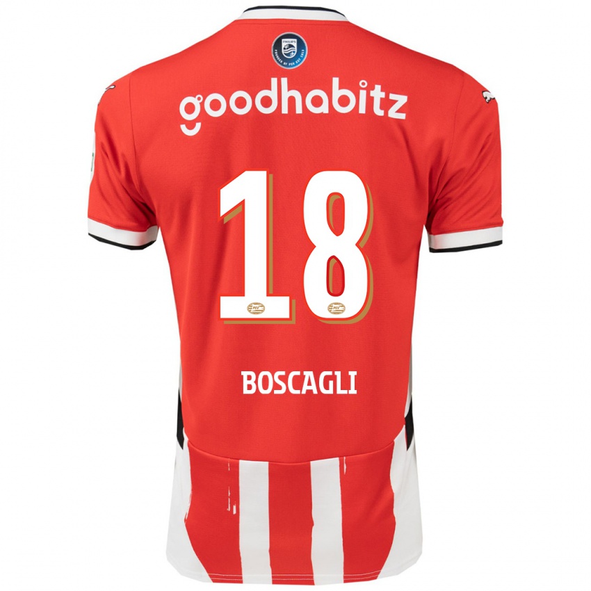 Niño Camiseta Olivier Boscagli #18 Rojo Blanco 1ª Equipación 2024/25 La Camisa Perú