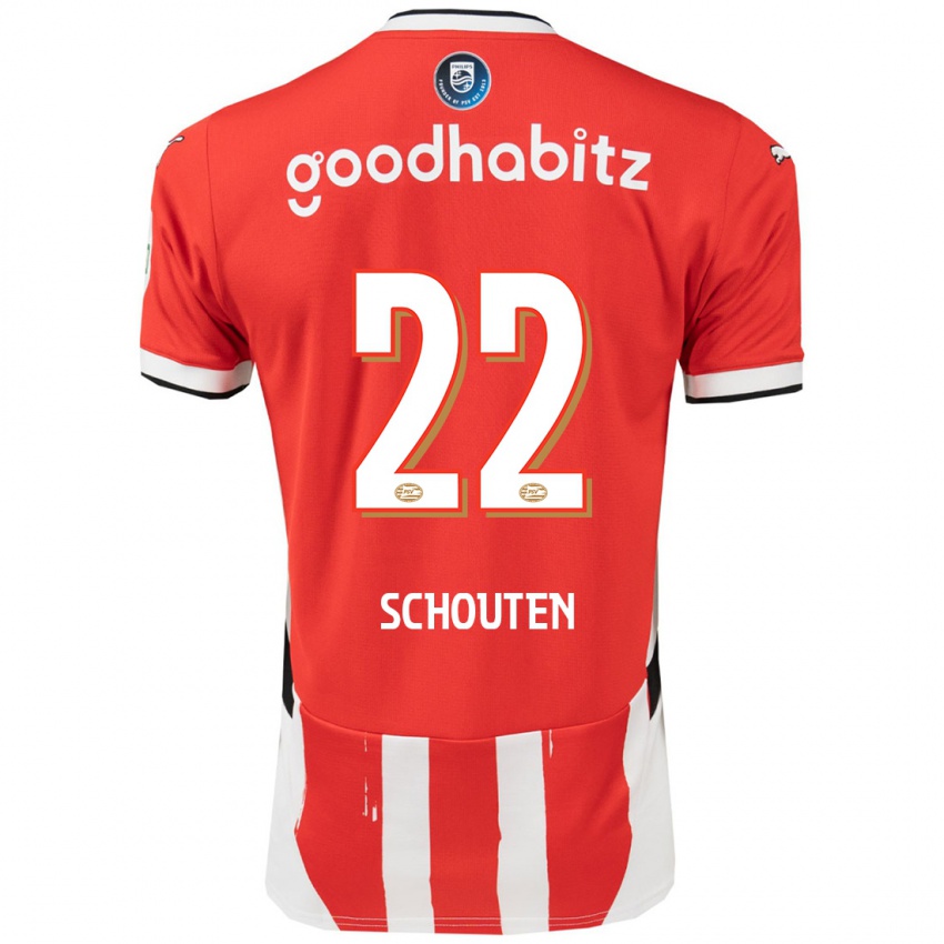 Niño Camiseta Jerdy Schouten #22 Rojo Blanco 1ª Equipación 2024/25 La Camisa Perú