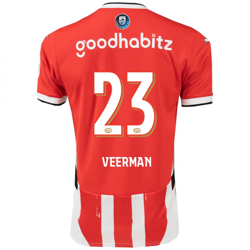 Niño Camiseta Joey Veerman #23 Rojo Blanco 1ª Equipación 2024/25 La Camisa Perú