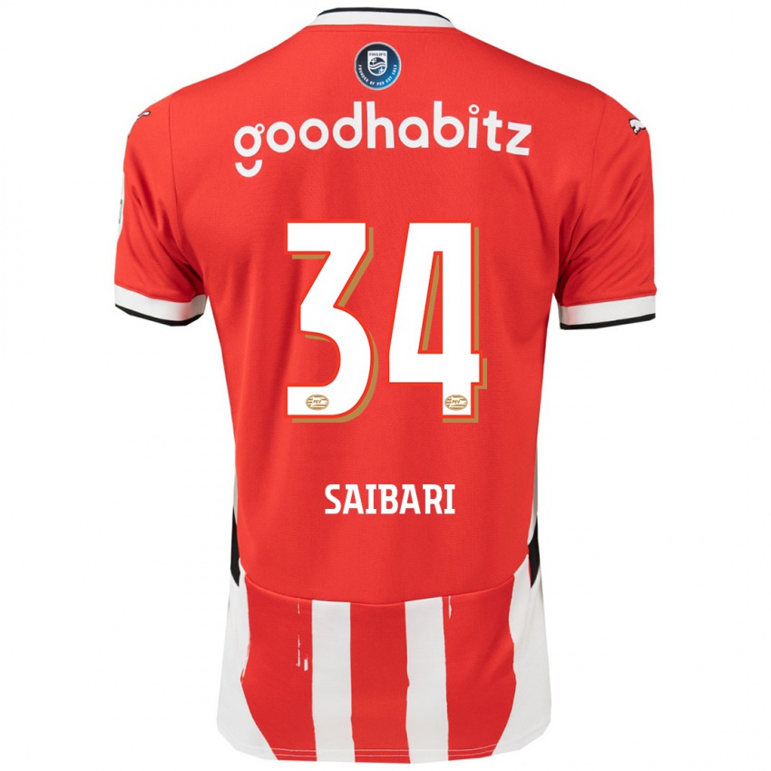 Niño Camiseta Ismael Saibari #34 Rojo Blanco 1ª Equipación 2024/25 La Camisa Perú