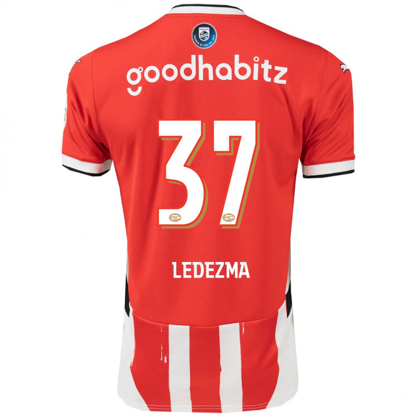 Niño Camiseta Richard Ledezma #37 Rojo Blanco 1ª Equipación 2024/25 La Camisa Perú