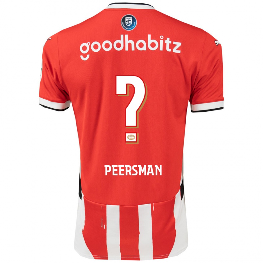 Niño Camiseta Kjell Peersman #0 Rojo Blanco 1ª Equipación 2024/25 La Camisa Perú