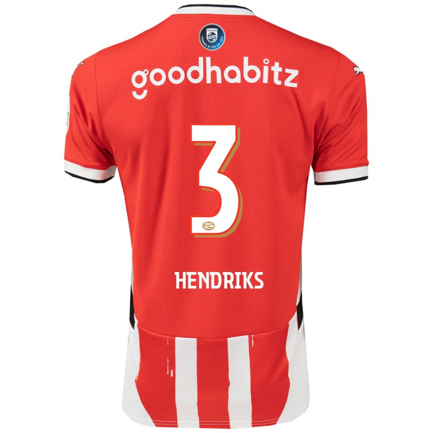 Niño Camiseta Gwyneth Hendriks #3 Rojo Blanco 1ª Equipación 2024/25 La Camisa Perú