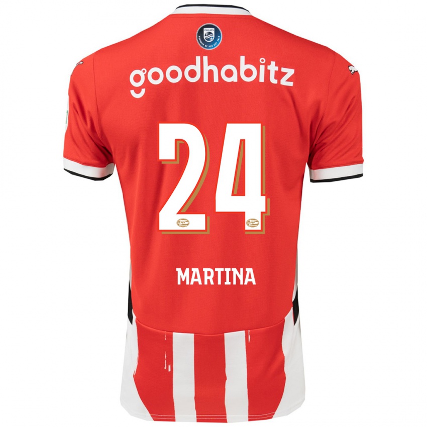 Niño Camiseta Shijona Martina #24 Rojo Blanco 1ª Equipación 2024/25 La Camisa Perú