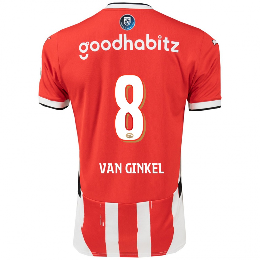 Niño Camiseta Marco Van Ginkel #8 Rojo Blanco 1ª Equipación 2024/25 La Camisa Perú