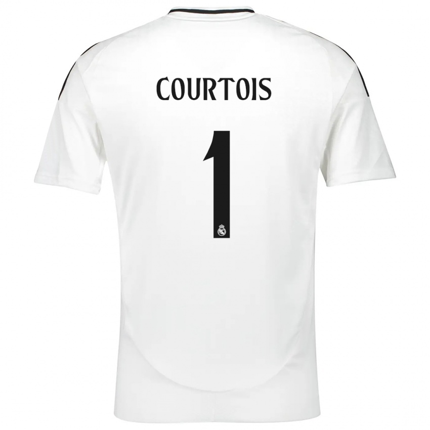 Niño Camiseta Thibaut Courtois #1 Blanco 1ª Equipación 2024/25 La Camisa Perú