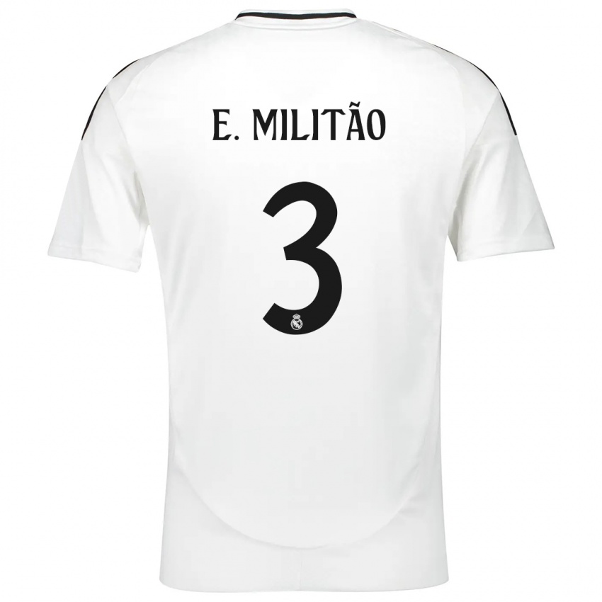 Niño Camiseta Eder Militao #3 Blanco 1ª Equipación 2024/25 La Camisa Perú