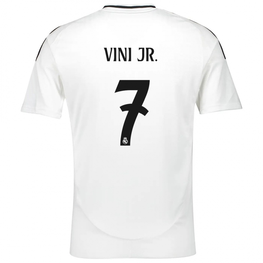 Niño Camiseta Vinicius Junior #7 Blanco 1ª Equipación 2024/25 La Camisa Perú