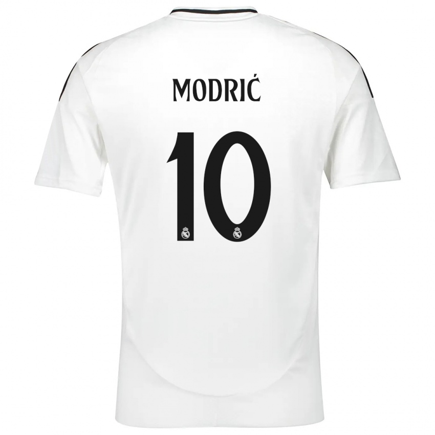 Niño Camiseta Luka Modric #10 Blanco 1ª Equipación 2024/25 La Camisa Perú