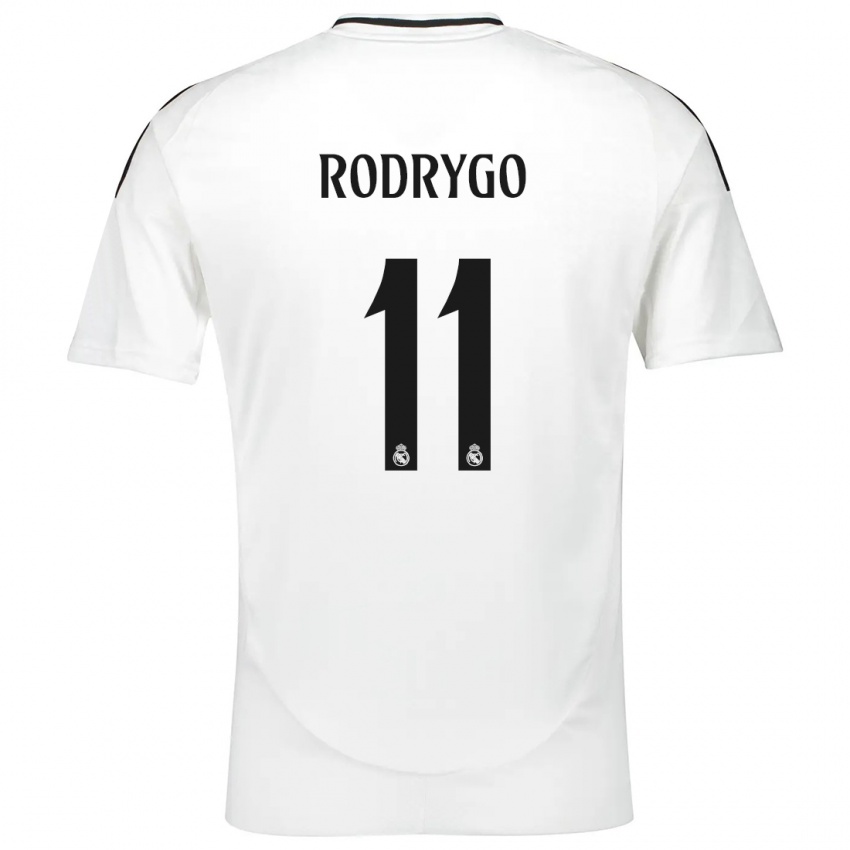 Niño Camiseta Rodrygo #11 Blanco 1ª Equipación 2024/25 La Camisa Perú