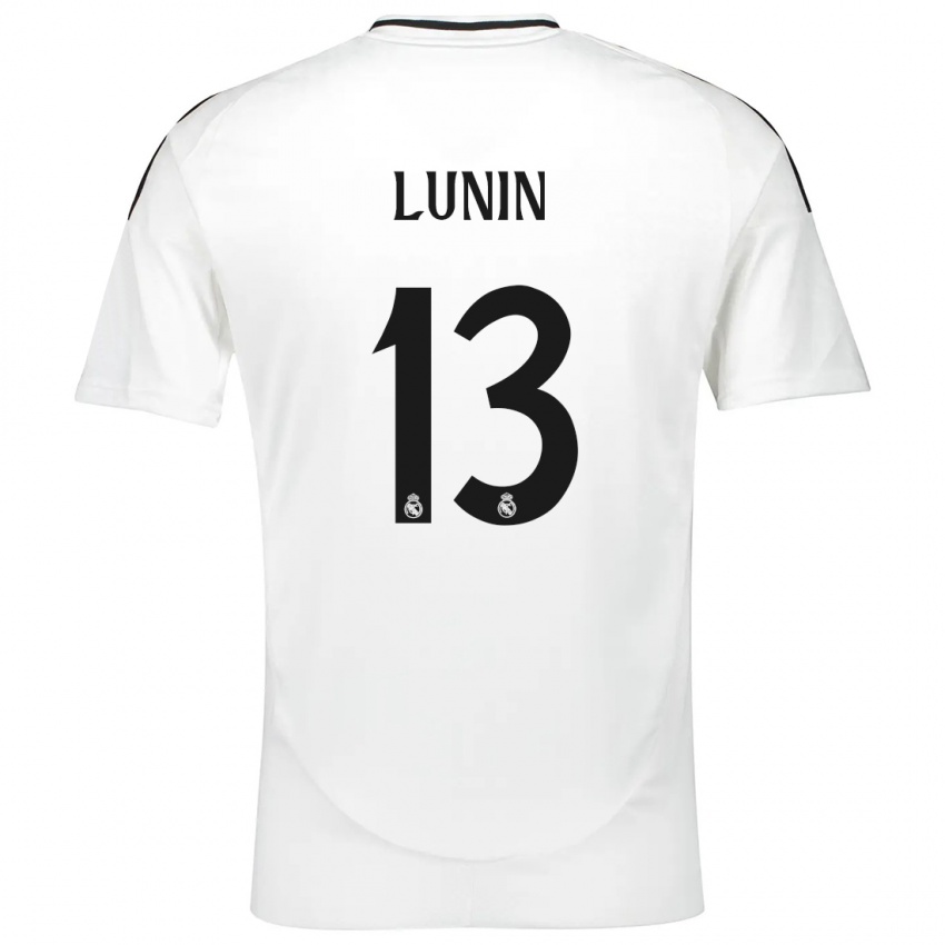 Niño Camiseta Andriy Lunin #13 Blanco 1ª Equipación 2024/25 La Camisa Perú