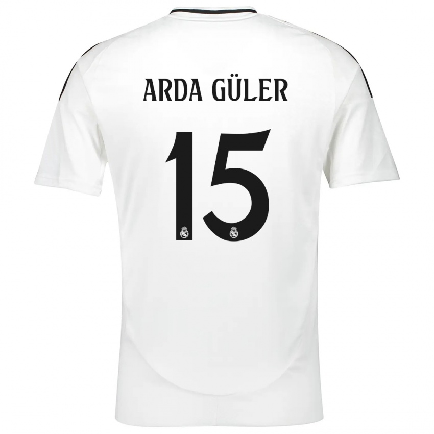 Niño Camiseta Arda Güler #15 Blanco 1ª Equipación 2024/25 La Camisa Perú