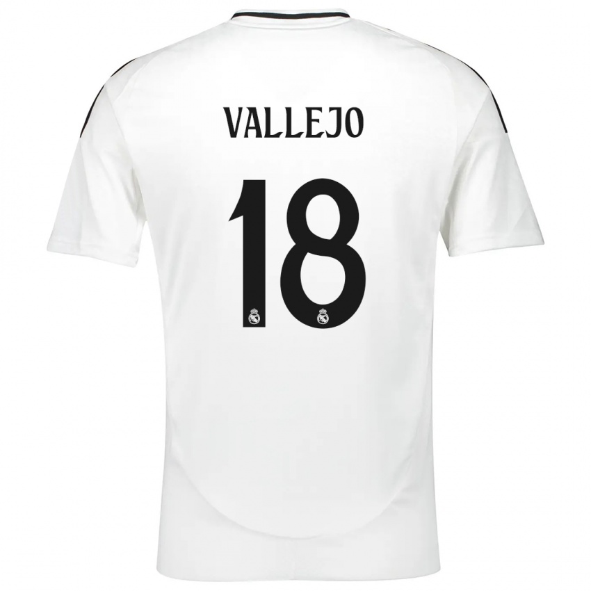 Niño Camiseta Jesus Vallejo #18 Blanco 1ª Equipación 2024/25 La Camisa Perú