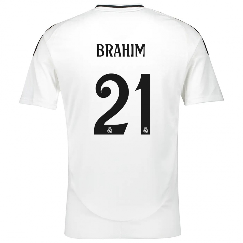 Niño Camiseta Brahim Diaz #21 Blanco 1ª Equipación 2024/25 La Camisa Perú