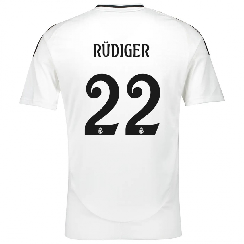 Niño Camiseta Antonio Rudiger #22 Blanco 1ª Equipación 2024/25 La Camisa Perú