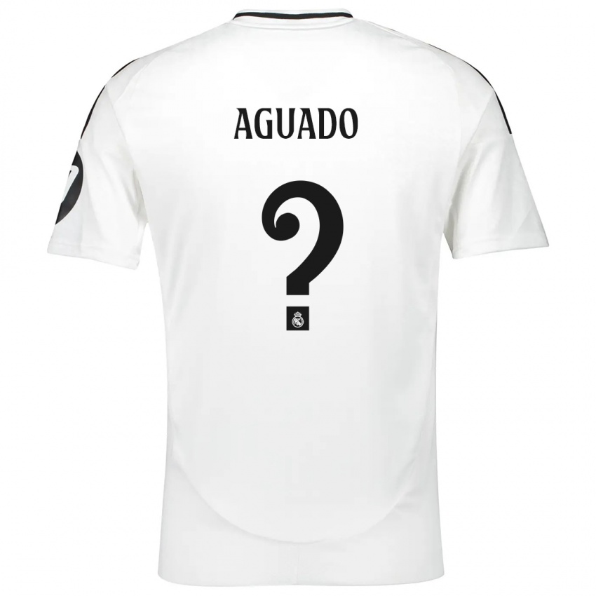 Niño Camiseta Diego Aguado #0 Blanco 1ª Equipación 2024/25 La Camisa Perú