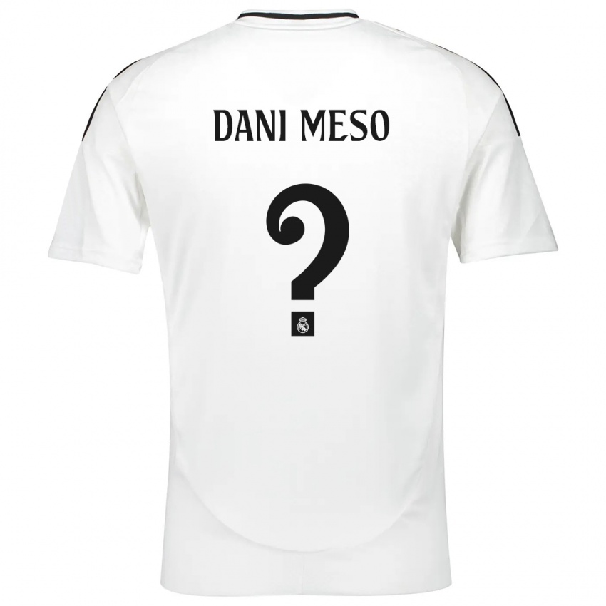 Niño Camiseta Dani Meso #0 Blanco 1ª Equipación 2024/25 La Camisa Perú